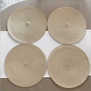 NWOTs, (4) Natural toned placemats, 14.5” in diameter. New, never used.